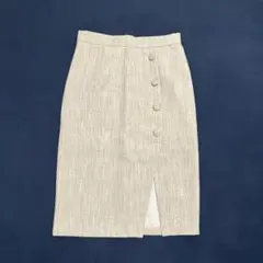 【美品】ペンシルスカート タイトスカート ベージュ 韓国　スリット スカート