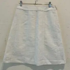GLACIER膝丈〜膝上スカート（LL）白　台形スカートb252