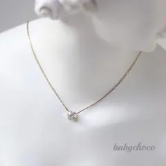 一粒ダイヤモンドネックレス ステンレス