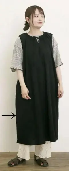 新品　サマンサモスモス　柄アソートノースリワンピース　ブラック　M