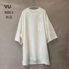 新品 VU ヴウ ユニセックス Tシャツ pocket t-shirt ホワイト