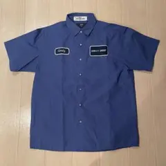 夏SALE！Cintas US半袖ワークシャツ 青色 刺繍ロゴ付き