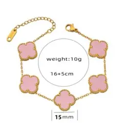 【新品】　レディース　ブレスレット　クローバー　ピンク 送料無料
