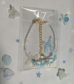 ハンドメイド ブレスレットブルー系③