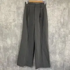 GRL グレイル　センタープレスタックワイドパンツ　オフィス　グレー　Sサイズ