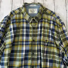 US古着 NAUTICA チェック柄長袖シャツ XXLサイズ