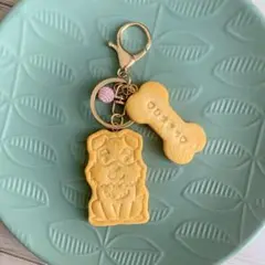 お名前入れます　シュナウザークッキー　キーホルダー　ハンドメイド