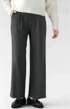 DONEEYU(ドニーユ) カシミヤタッチ チェック両面起毛 ドロストパンツ38