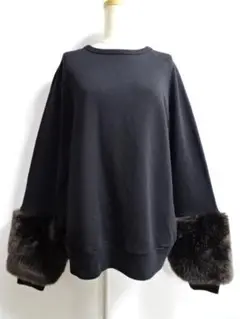 【美品】Dries Van Notenドリスヴァンノッテンファースウェット黒