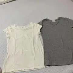 ホワイト・グレー VネックTシャツ 2枚セット