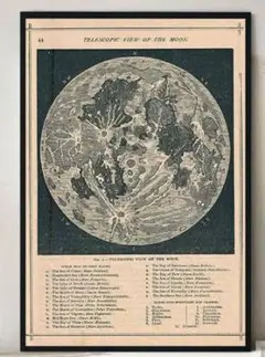 【ファブリックポスター】月の地図　布ポスター　ファブリックパネル　絵画　宇宙