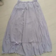 薄紫 ロングプリーツスカート