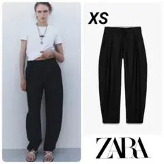 ZARA リネン混バレルパンツ ZW COLLECTION XS 完売品