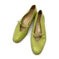 ferragamo フェラガモ グリーン パンプス フラットシューズ