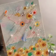 【旅】グラスアート　イラスト　水彩画　原画