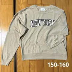 NEW YORK プリント ベージュ トレーナー