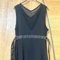 ヤマダヤ　ラディエイト　ノースリーブメッシュロングワンピース ブラック