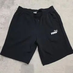 PUMA　プーマ　ハーフパンツ　L　ブラック　スウェット　ロゴ　ポケット