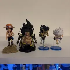 ワンピース フィギュアワーコレ (ルフィ、ルッチ、黒髭、エース)