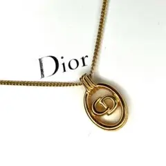 美品 Dior クリスチャンディオール CD ロゴ ゴールド ネックレス