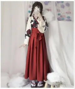 大正ロマン 袴 はかま 和服 着物 ドレス ロング 花柄 ロリータ