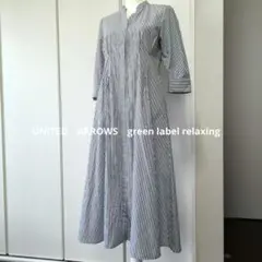 美品　ユナイテッドアローズ　ウエストフィット 5分袖 シャツ ワンピース