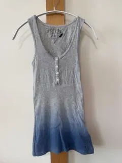 HILFIGER DENIM グレー/青 グラデーション タンクトップ S