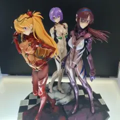 塗装済】PLAMAX アスカ・レイ・マリ 3点セット 【完成品】 アスカ・レイ・マリ Newtype Cover ver.