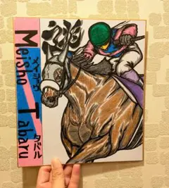 宝塚記念【逃メイショウタバル】リアルバージョン♪競走馬色紙イラスト♪競馬絵画^^