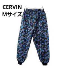 セルヴァン キルティングパンツ M 花柄ウエストゴム 中綿入り 青 ルームウェア