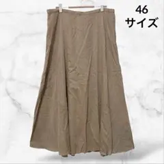 【enjoy】フレアロングスカート 綿100(46/4L)コットン Aライン 下