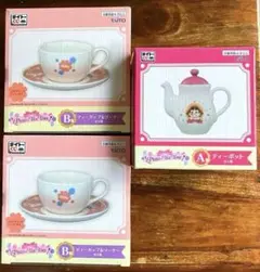 タイトーくじ　ペコちゃん ティーポット、ティーカップ＆ソーサー2客セット