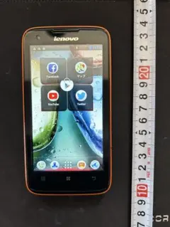 Lenovo スマートフォン オレンジ ブラック 約4インチ
