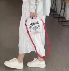 mini ボールアンドチェーン エコバッグ[ショルダー付人気刺繍軽量折りたたみ