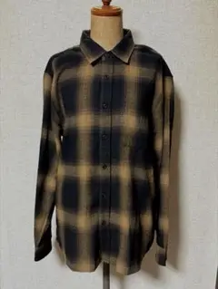 美品　ネルシャツ　チェックシャツ　ブラウン　アメカジ　Mサイズ　木村拓哉　古着