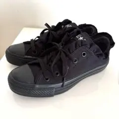 ★新品未使用★コンバースオールスター ブラックモノクローム＊フリルデザイン＊23