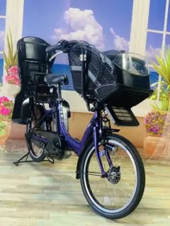4702 電動自転車ヤマハ子供乗せ 20インチ ハイクオリティ パープル