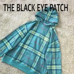 ブラックアイパッチ パーカーチェック 裏起毛 刺繍ロゴM