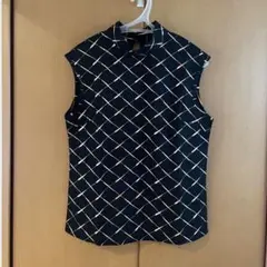 超美品　幾何学模様 ノースリーブシャツ　ラメ