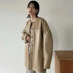 CLANE VOLUME SLEEVE LEATHER BLOUSON