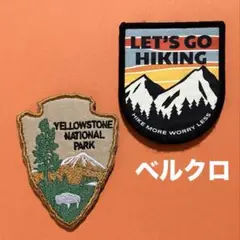 A2074 アウトドア　ハイキング　登山　刺繍&プリントパッチ　ベルクロ