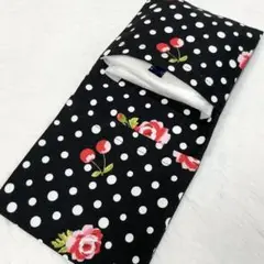 サニタリーケース さくらんぼ 薔薇 白ドット 黒S8440