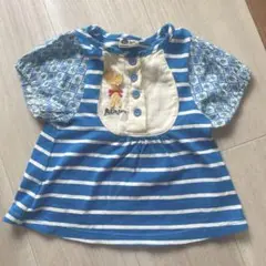 プティマイン　青白ストライプ トップス