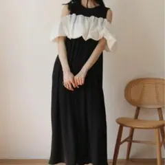 olu. フリルドッキングワンピース　オルドット