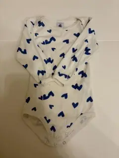 プチバトー　ハート長袖ロンパース 18m/81cm
