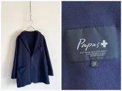 Papas+ 通気性◯ ドライ 軽量 綿エステル 2Bジャケット M ネイビー