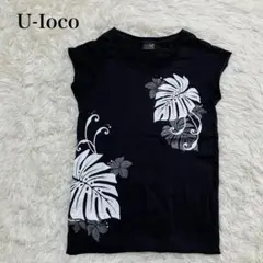 レディース ボタニカル柄 ハワイアン ノースリーブ Tシャツ カットソー 個性的