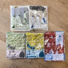 ネコ柄５点セット　ナップサック　巾着バッグ　メッシュポーチ