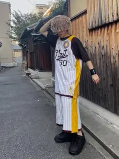 G-Unit 50cent着用　ストライプ縦じまセットアップ