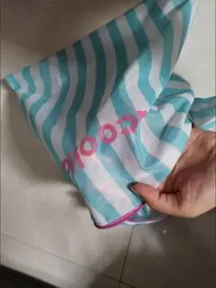 青と白のストライプ体操服袋